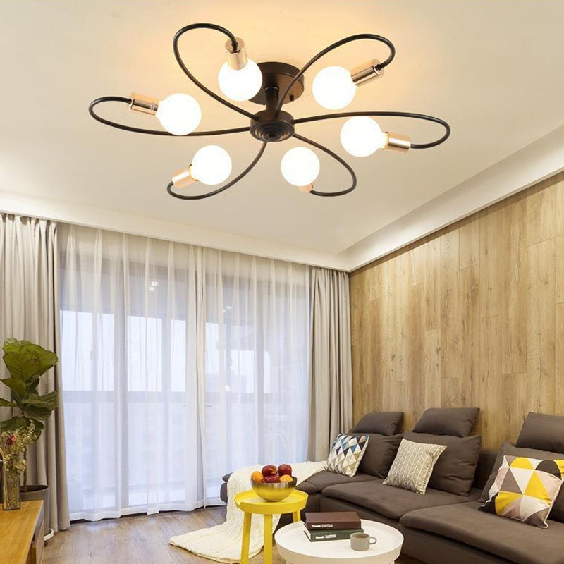 Modern Metal Ceiling Light Golden/Black Flush Mount Lighting for Home