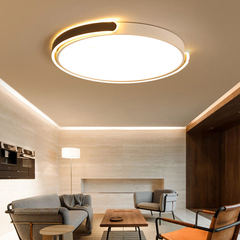 Modernism Metal Ceiling Light White/Black Flush Mount Lighting for Foyer