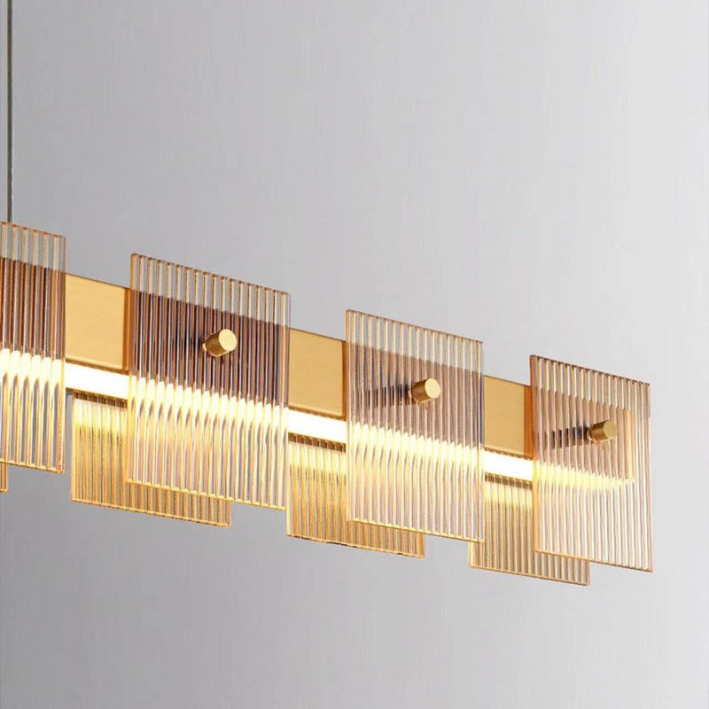 Glass Island Pendant Modern Style Island Light Fixtures for Dining Room