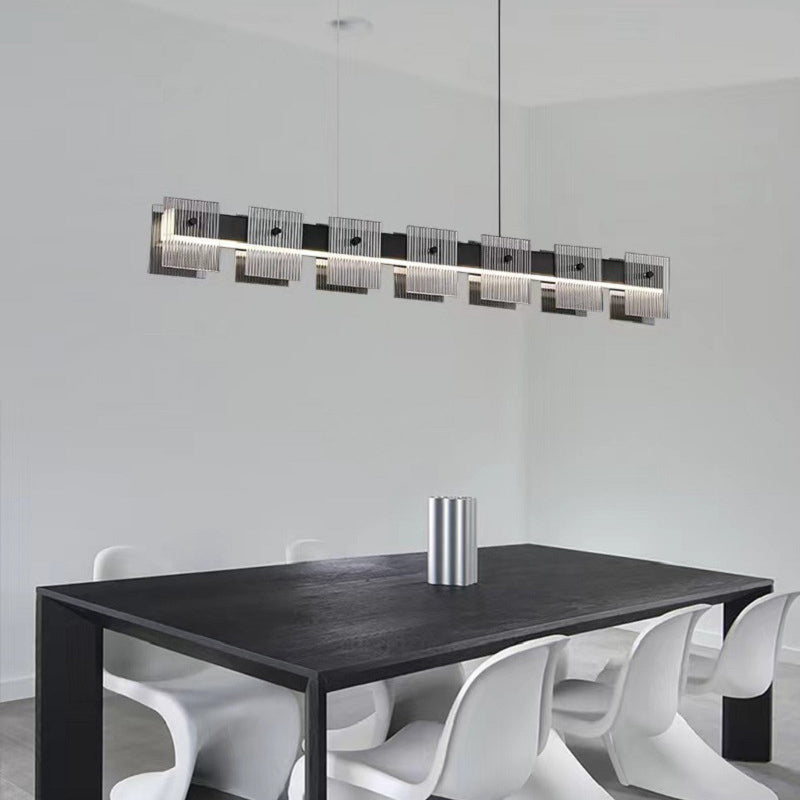 Glass Island Pendant Modern Style Island Light Fixtures for Dining Room