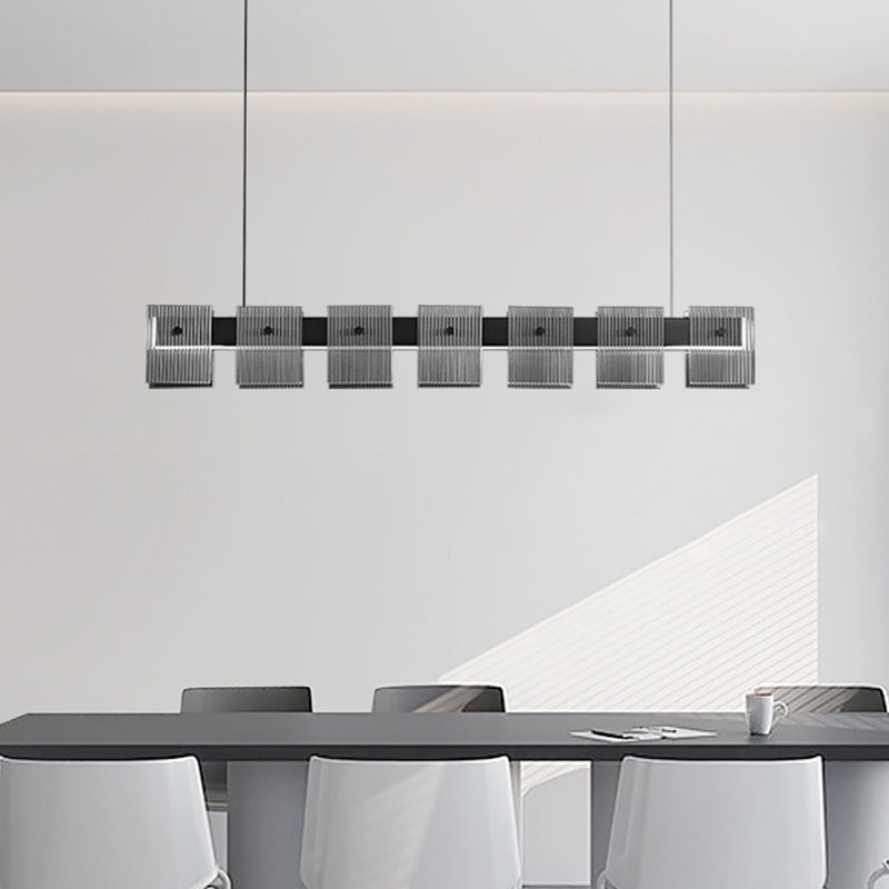 Glass Island Pendant Modern Style Island Light Fixtures for Dining Room