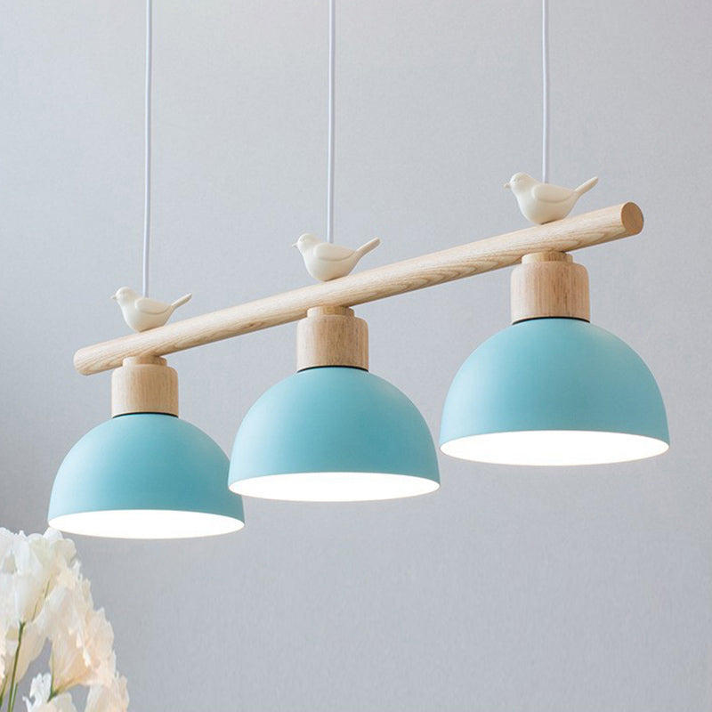Kids Bowl Suspension Pendant Metal 3 Lights Cluster Pendant Light