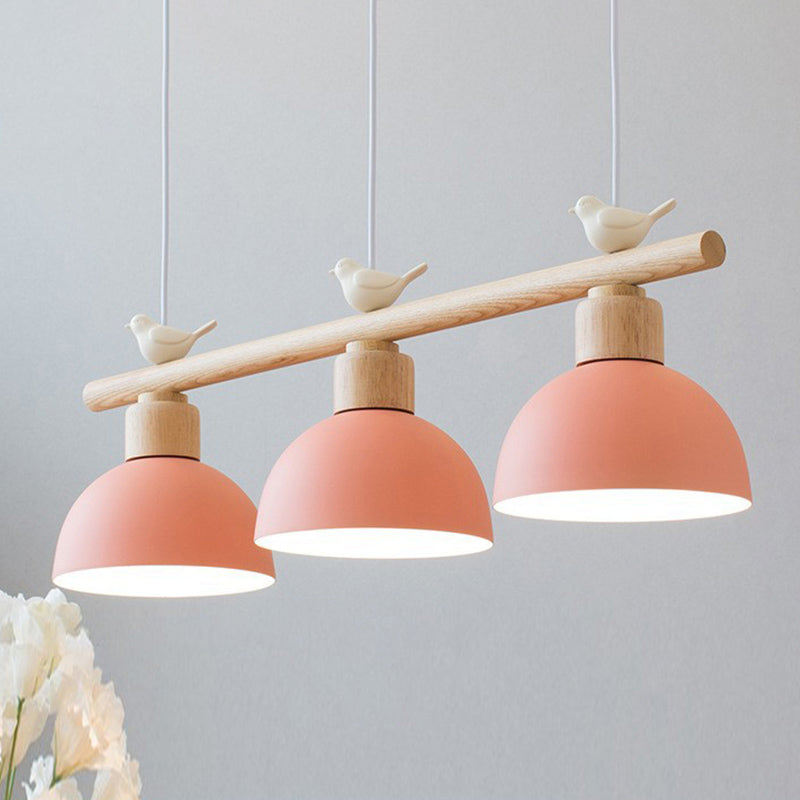 Kids Bowl Suspension Pendant Metal 3 Lights Cluster Pendant Light