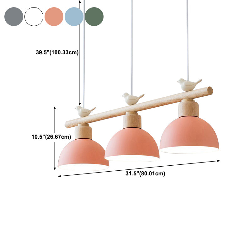Kids Bowl Suspension Pendant Metal 3 Lights Cluster Pendant Light