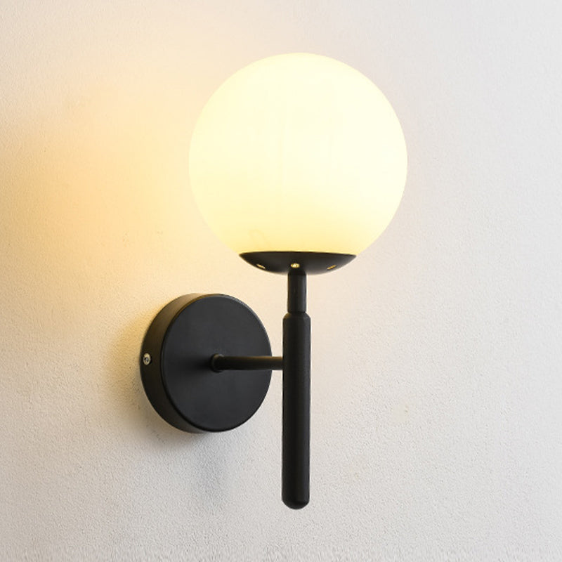 Modern Style Ball Wall Sconce Glass 1 Light Sconces for Bedroom