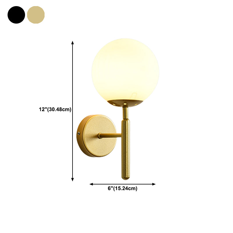 Modern Style Ball Wall Sconce Glass 1 Light Sconces for Bedroom