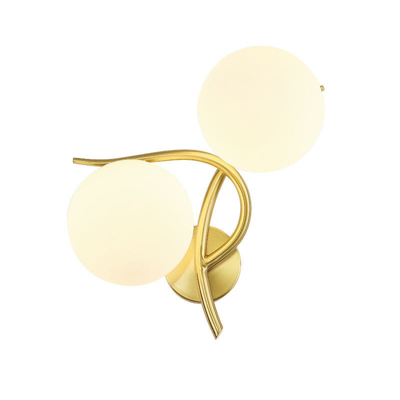 Modern Style Ball Shape Flush Mount 2-Light Glass Ceiling Light for Bedroom