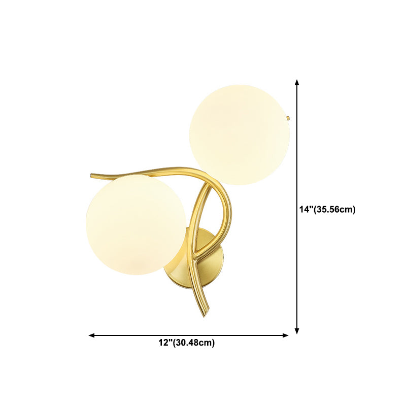 Modern Style Ball Shape Flush Mount 2-Light Glass Ceiling Light for Bedroom