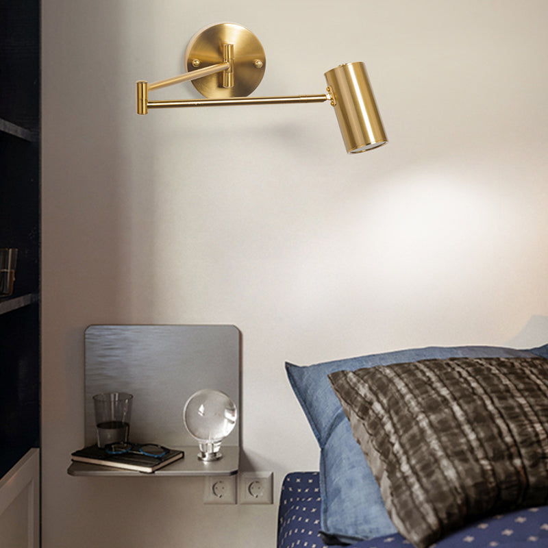 Modern Style Swing Arm Wall Sconce Metal Wall Light for Bedroom