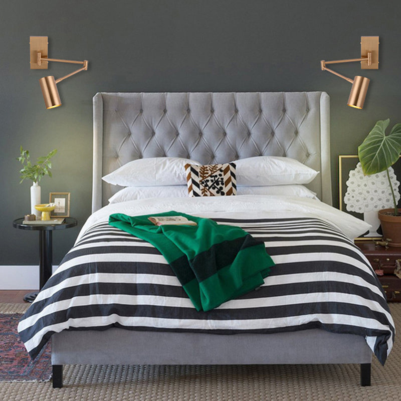 Modern Style Curved Arm Shape Wall Sconce Ceramic 1 Sconce Light in Gold / Black