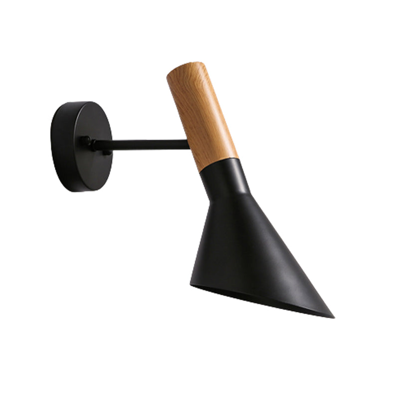 Industrial Style Hourglass Shape Wall Lamp Metal 1 Sconce Light in White/Black