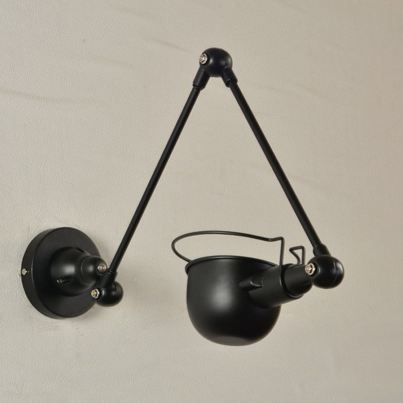 Modern Style Curved Arm Shape Wall Sconce Ceramic 1 Sconce Light in White/Black