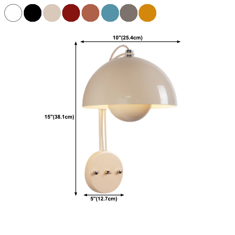 Modern Dome Wall Sconce Lighting Metal 1-Light Wall Sconces for Living Room