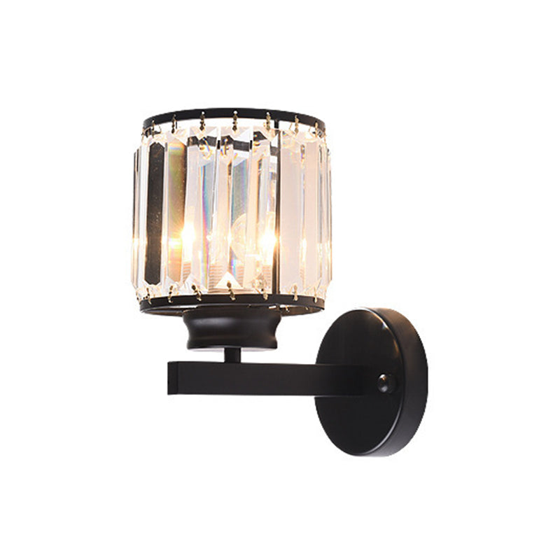 Crystal Half Cylinder Shape Wall Lights Modern Style 1-Light Wall Light Sconce