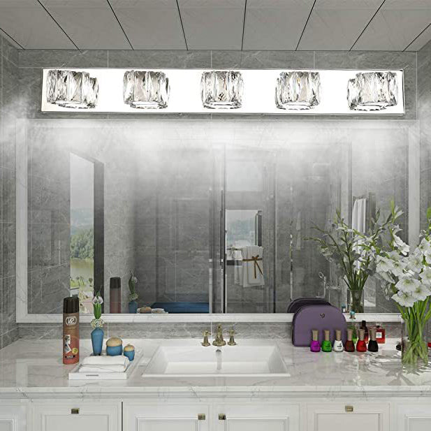 3/4/5/6-Light Chrome Modern Bathroom Vanity Light LED Metal Bath Bar