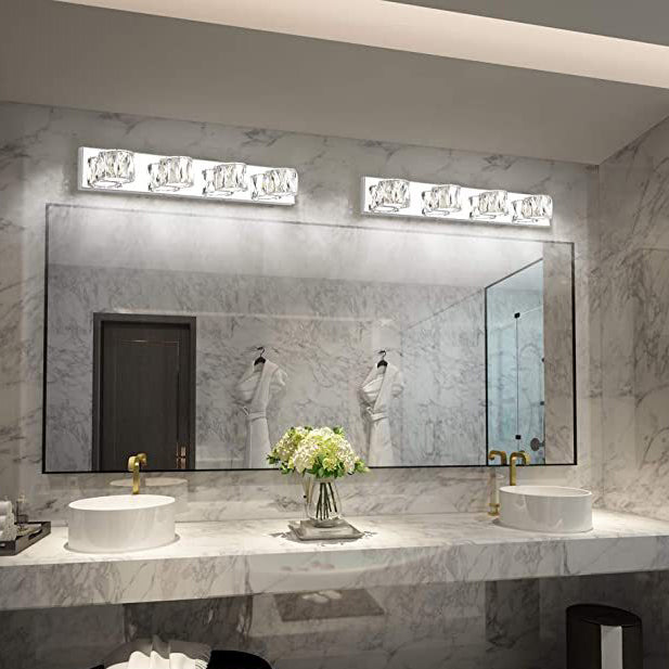 3/4/5/6-Light Chrome Modern Bathroom Vanity Light LED Metal Bath Bar
