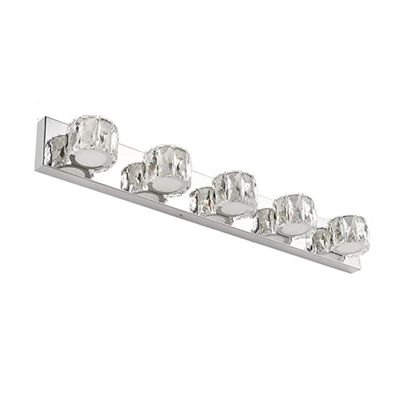 3/4/5/6-Light Chrome Modern Bathroom Vanity Light LED Metal Bath Bar