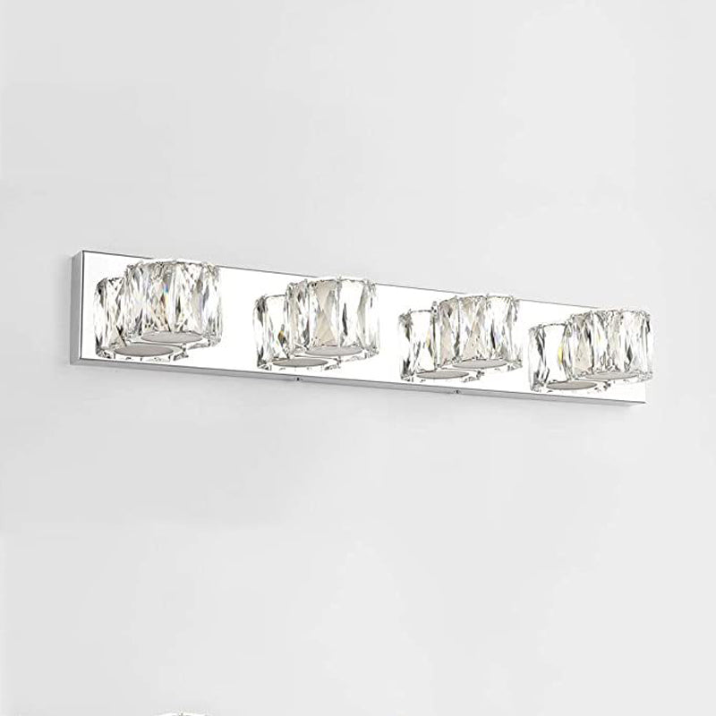 3/4/5/6-Light Chrome Modern Bathroom Vanity Light LED Metal Bath Bar
