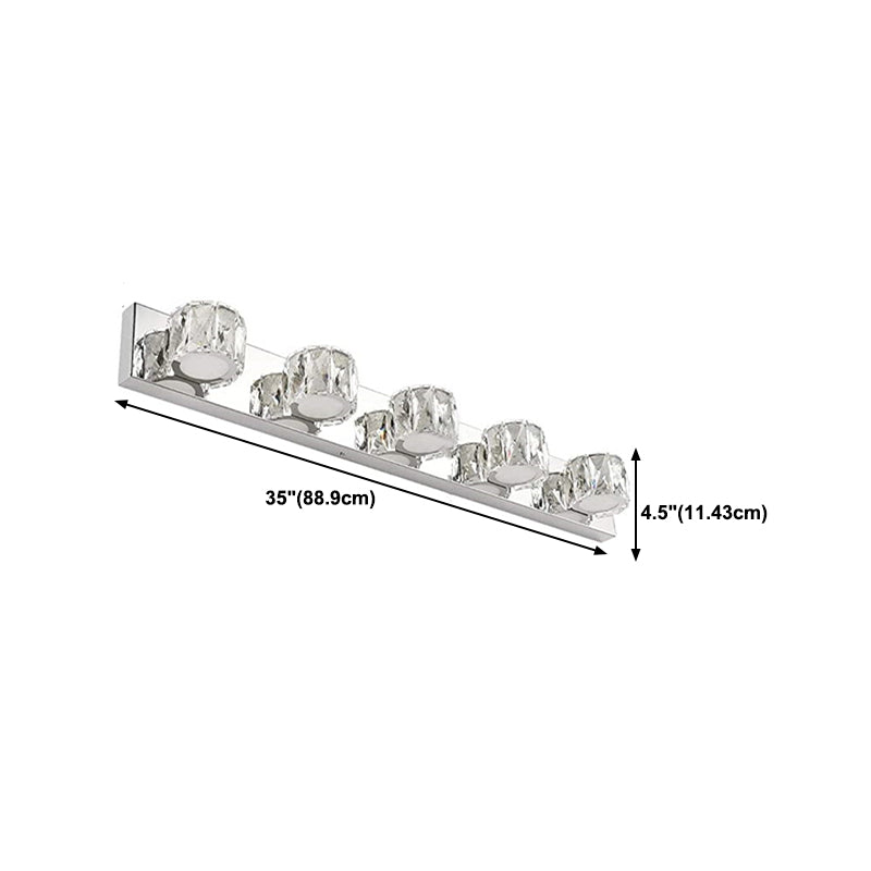 3/4/5/6-Light Chrome Modern Bathroom Vanity Light LED Metal Bath Bar