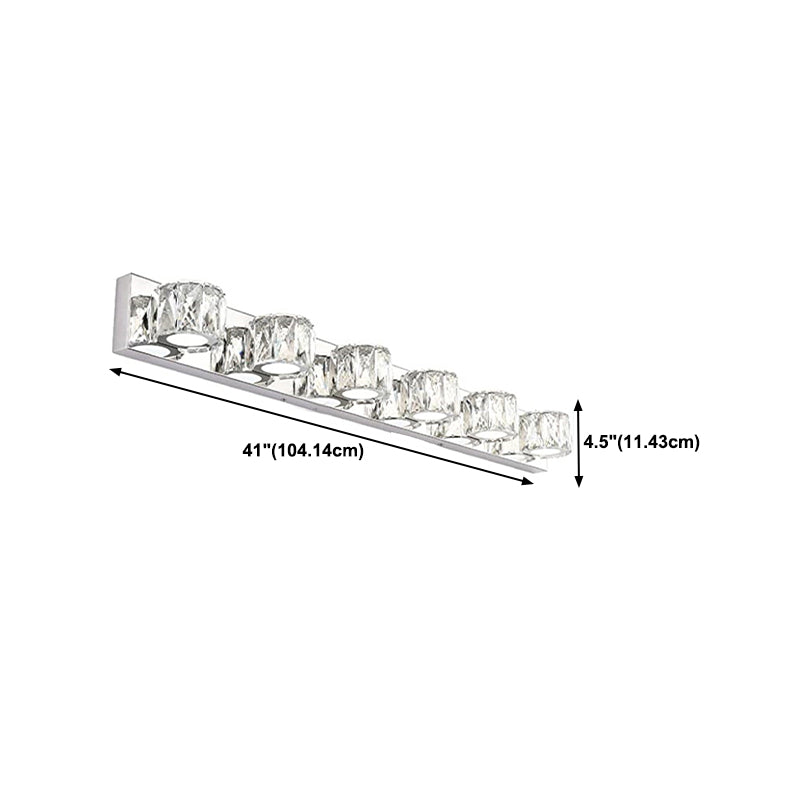 3/4/5/6-Light Chrome Modern Bathroom Vanity Light LED Metal Bath Bar
