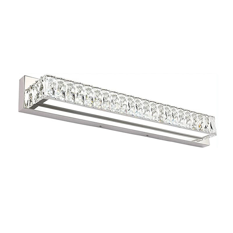 Single Chrome Modern Style Bathroom Vanity Light LED Crystal Bath Bar