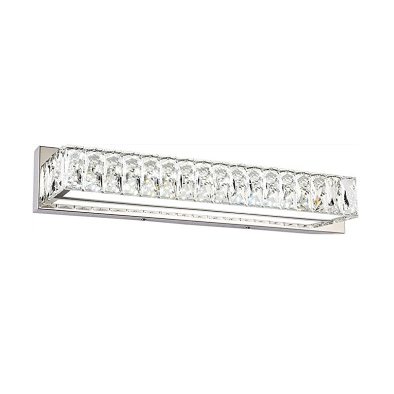 Single Chrome Modern Style Bathroom Vanity Light LED Crystal Bath Bar