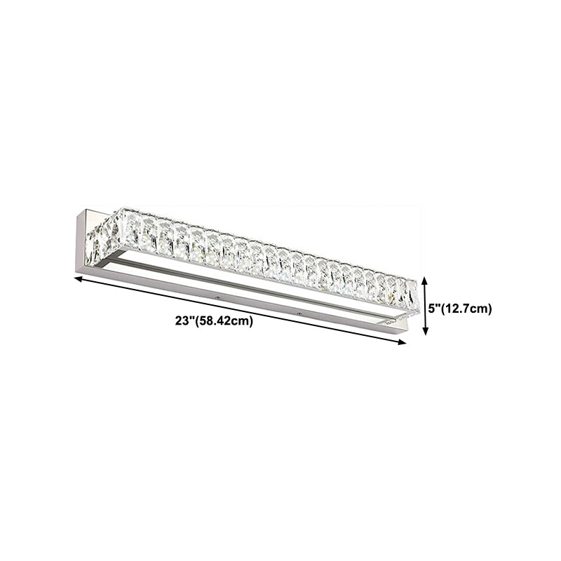 Single Chrome Modern Style Bathroom Vanity Light LED Crystal Bath Bar