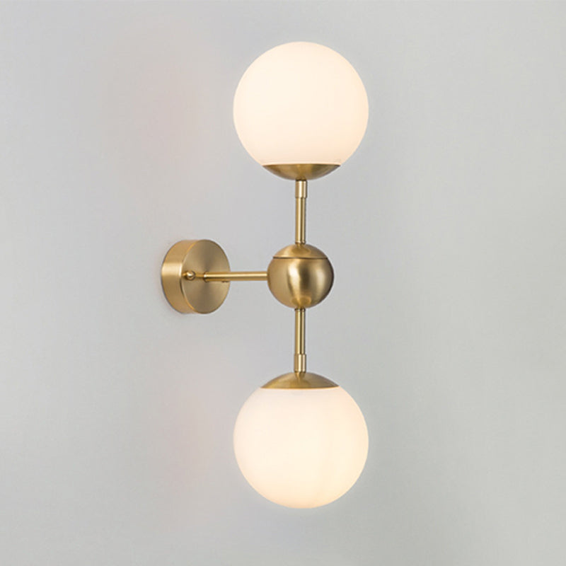 Contemporary Vanity Light Simple Glass Ball Shade Wall Light Sconce for Bathroom