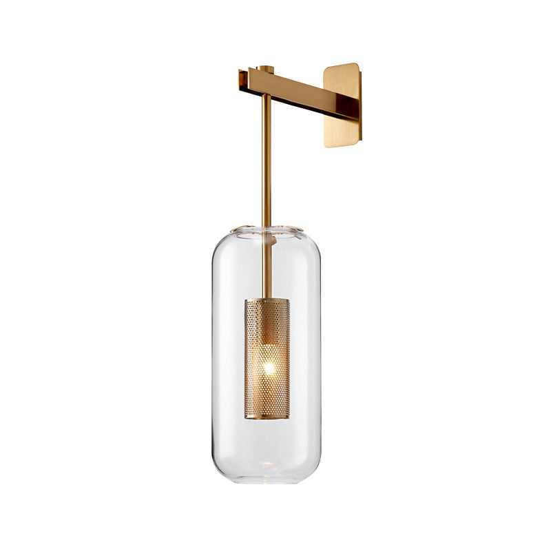 Industrial Glass Vanity Light Minimalist Wall Light Sconce for Bathroom