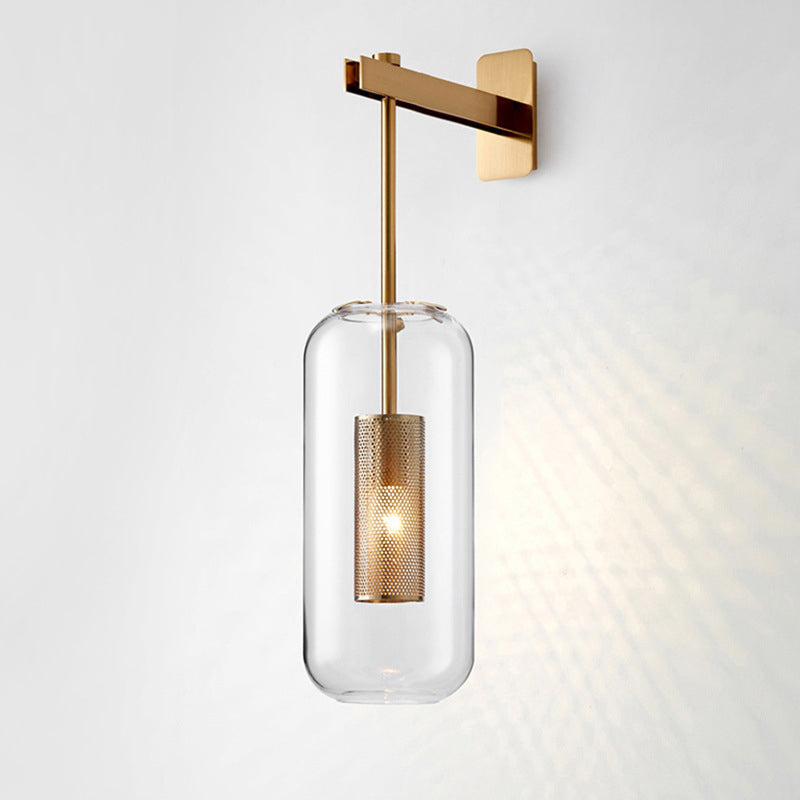 Industrial Glass Vanity Light Minimalist Wall Light Sconce for Bathroom