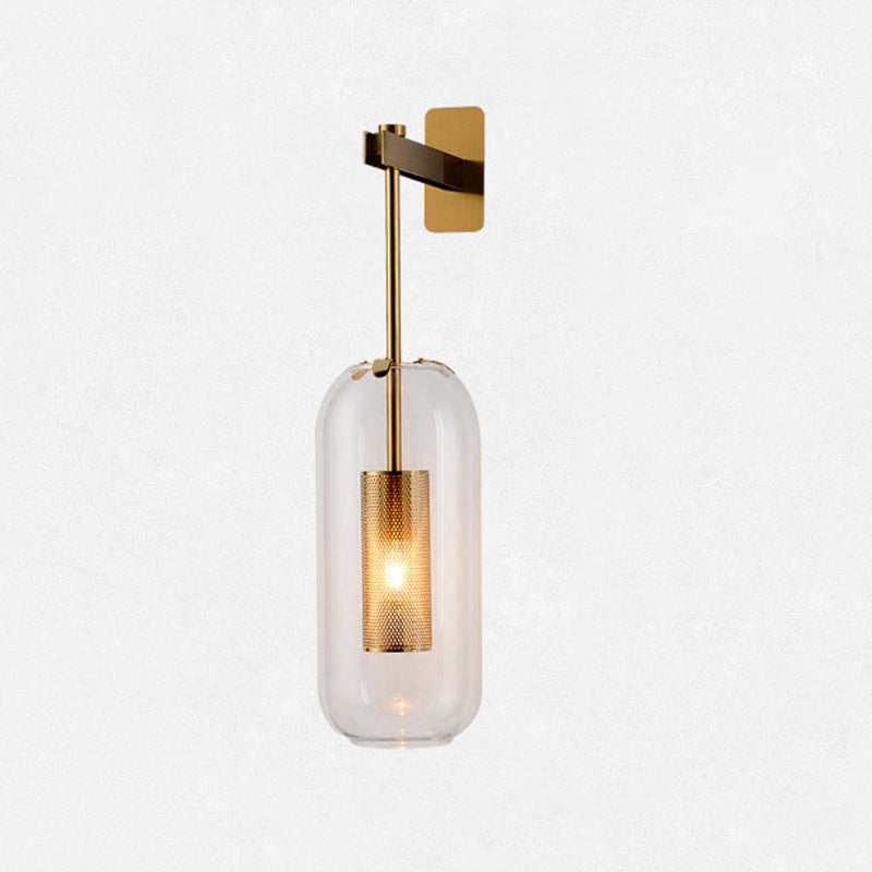 Industrial Glass Vanity Light Minimalist Wall Light Sconce for Bathroom