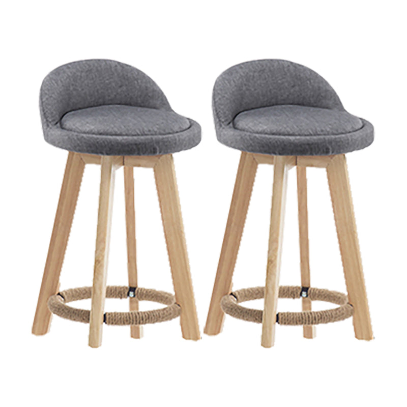 Modern Solid Wood base Bar Stool Upholstered Footrest Bar Stool