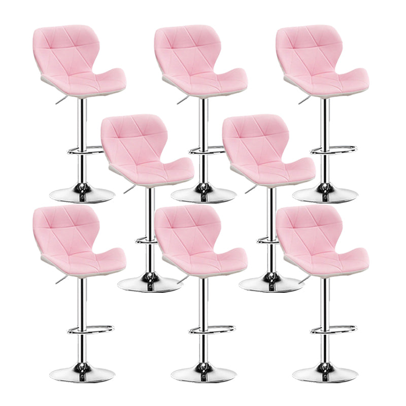 Scandinavian Metal Barstool Faux Leather Footrest Adjustable Counter Stool