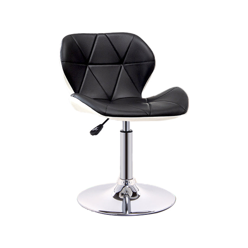 Scandinavian Metal Barstool Faux Leather Footrest Adjustable Counter Stool