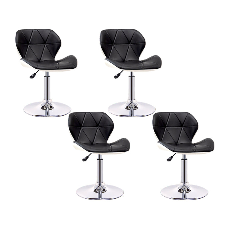 Scandinavian Metal Barstool Faux Leather Footrest Adjustable Counter Stool