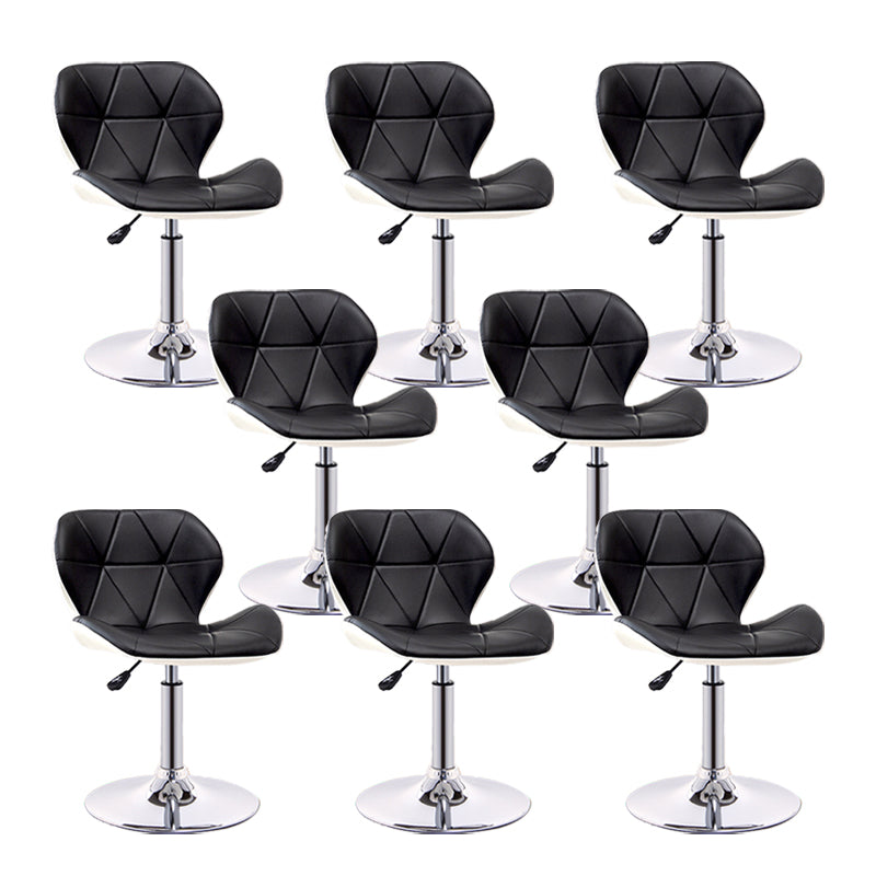 Scandinavian Metal Barstool Faux Leather Footrest Adjustable Counter Stool