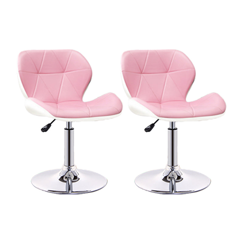 Scandinavian Metal Barstool Faux Leather Footrest Adjustable Counter Stool