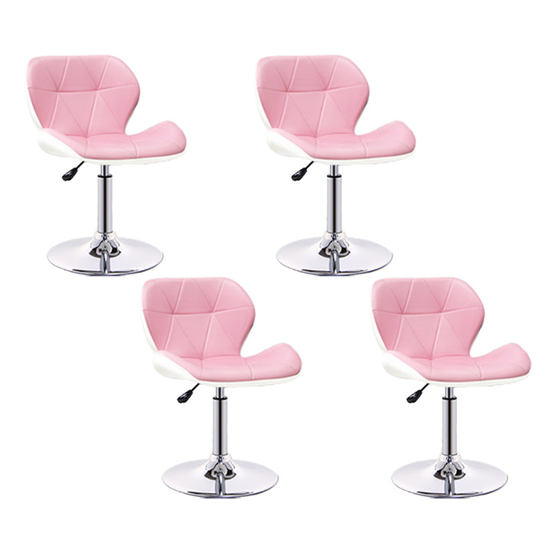 Scandinavian Metal Barstool Faux Leather Footrest Adjustable Counter Stool