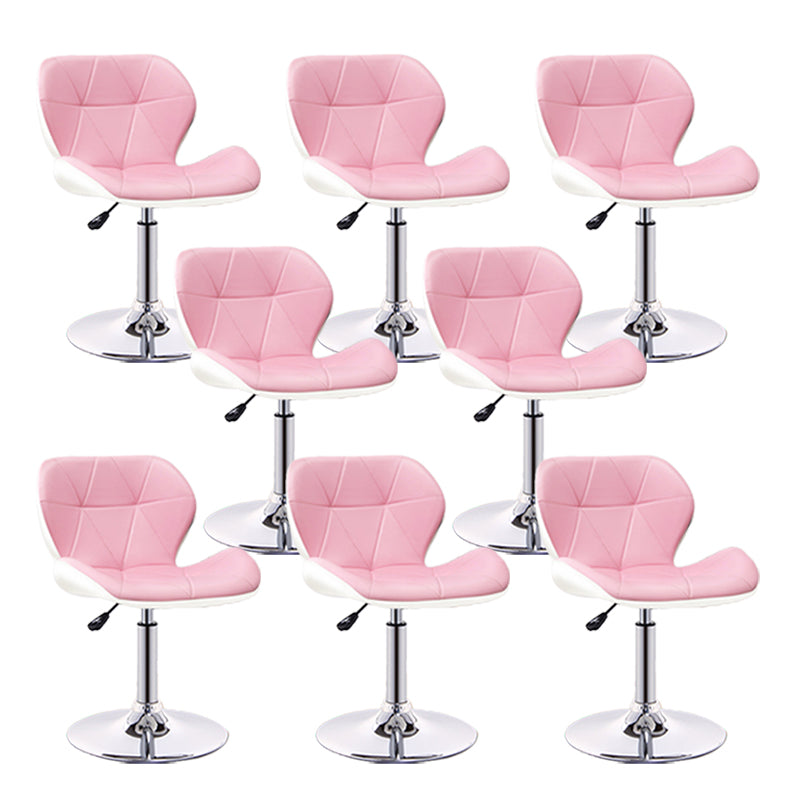 Scandinavian Metal Barstool Faux Leather Footrest Adjustable Counter Stool