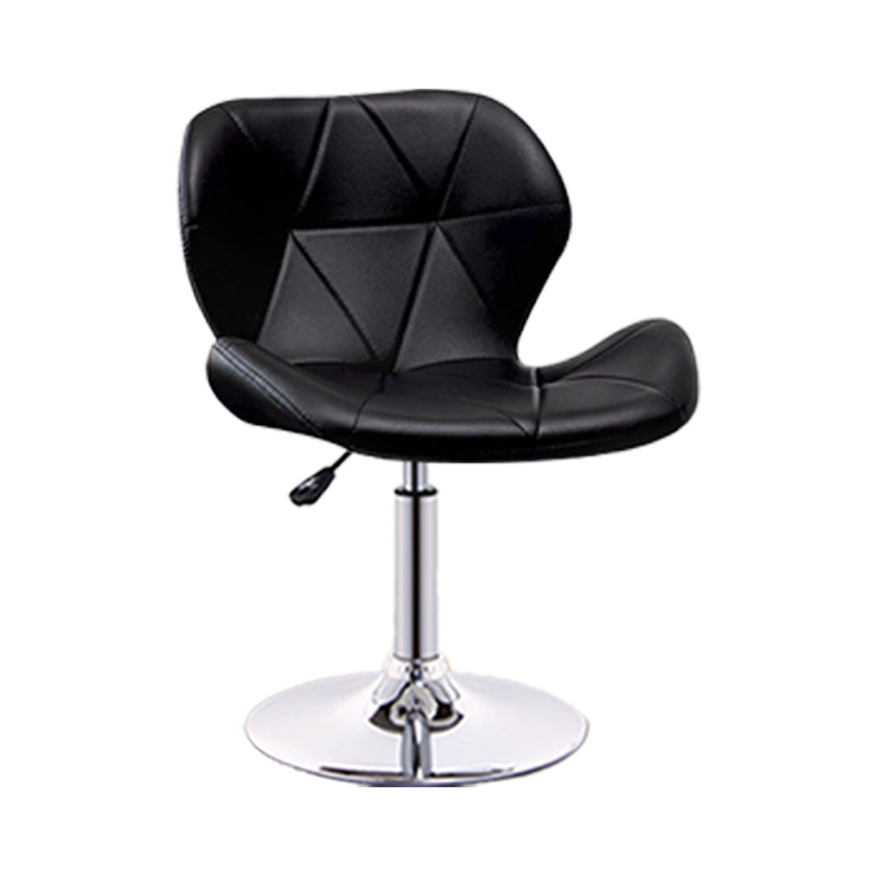 Scandinavian Metal Barstool Faux Leather Footrest Adjustable Counter Stool