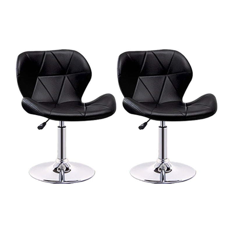 Scandinavian Metal Barstool Faux Leather Footrest Adjustable Counter Stool