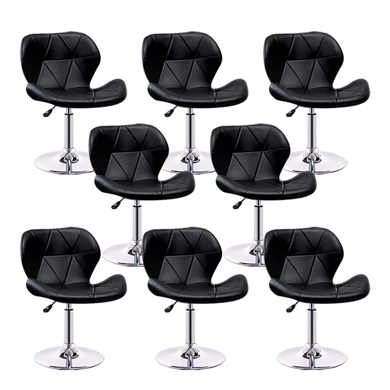 Scandinavian Metal Barstool Faux Leather Footrest Adjustable Counter Stool