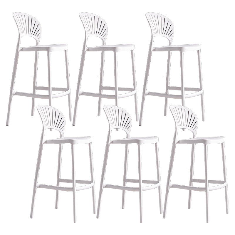 Modern Plastic Barstool Low Back Counter Stool in Matte Finish
