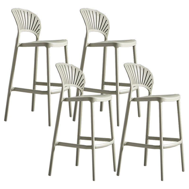 Modern Plastic Barstool Low Back Counter Stool in Matte Finish