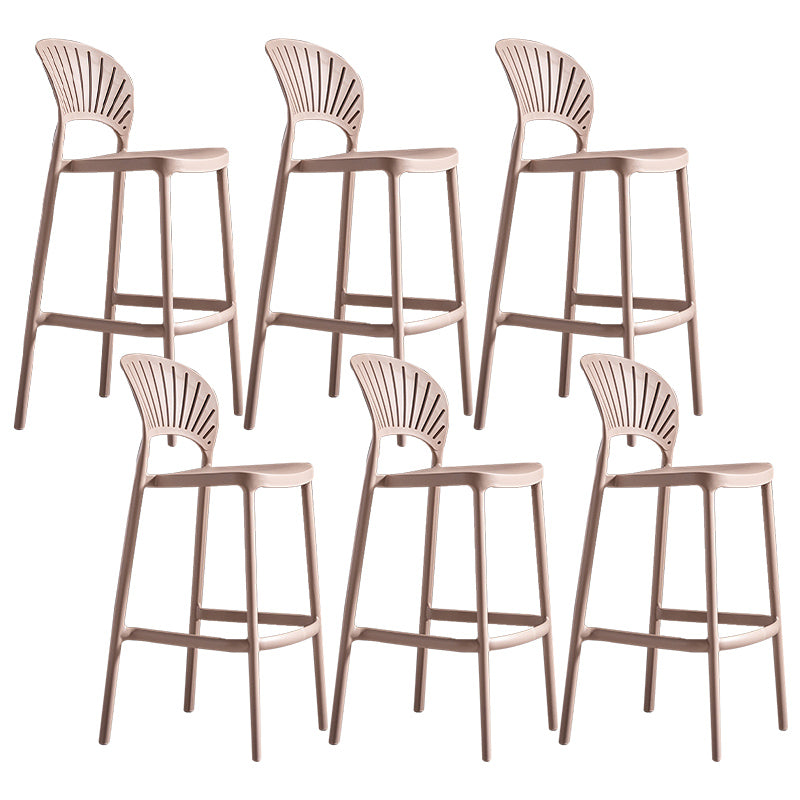 Modern Plastic Barstool Low Back Counter Stool in Matte Finish