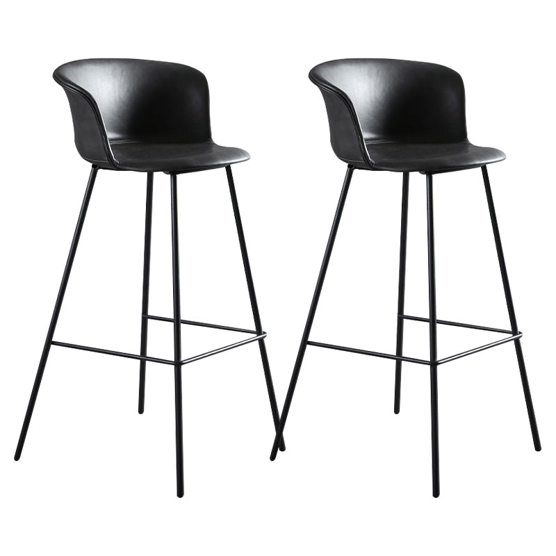 Modern Bucket Low Back Counter Chair Faux Leather Counter Bar Stool for Dining Room