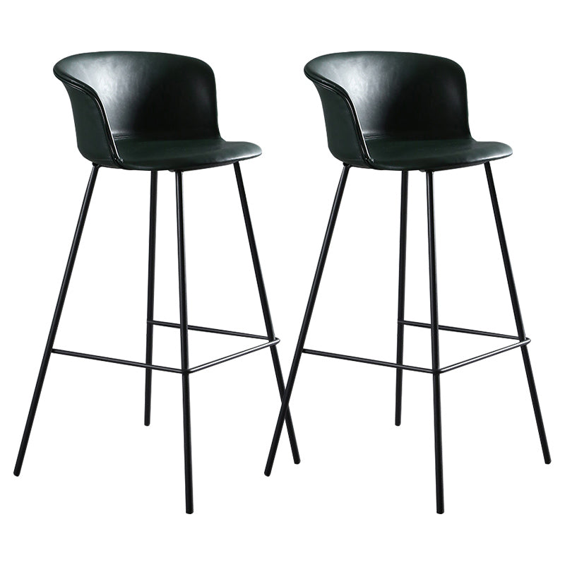 Modern Bucket Low Back Counter Chair Faux Leather Counter Bar Stool for Dining Room