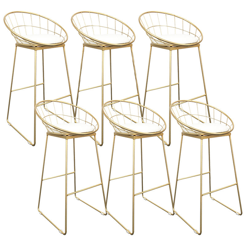 Coffee Shop Scandinavian Bar-stool Metal Bucket Footrest Counter-height Stool