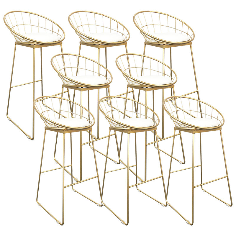 Coffee Shop Scandinavian Bar-stool Metal Bucket Footrest Counter-height Stool