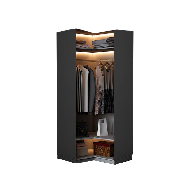 Black Manufactured Wood Cabinet with Glass Doors Modern Storage Cabinet